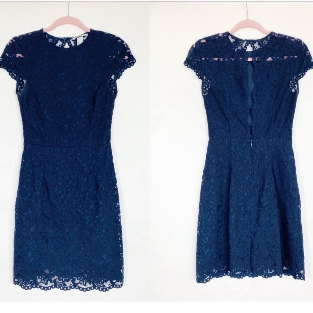 H&M- Navy Open Back Lace Dress- EXCELLENT CONDITION